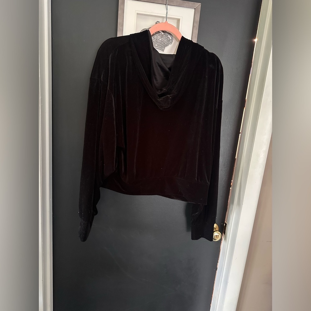 Express Black Velvet Hoodie